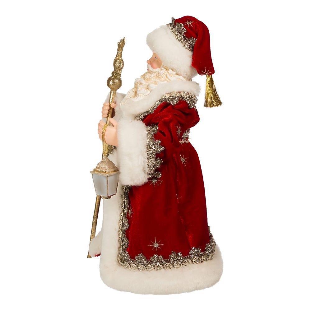 Kurt Adler 10.5-Inch Fabriché Regal Red Santa Table Piece
